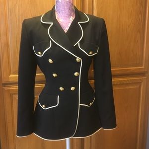 Moschery Designer Navy Blue Fitted Jacket